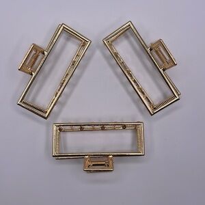 𝅺gold metal rectangle hair claw 3-pcs